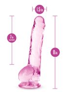 Naturally Yours - 8 Inch Crystalline Dildo - Rose - Image 3
