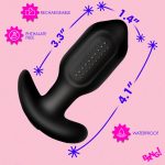 Bumpy Vibrating Silicone Butt Plug - Black - Image 3