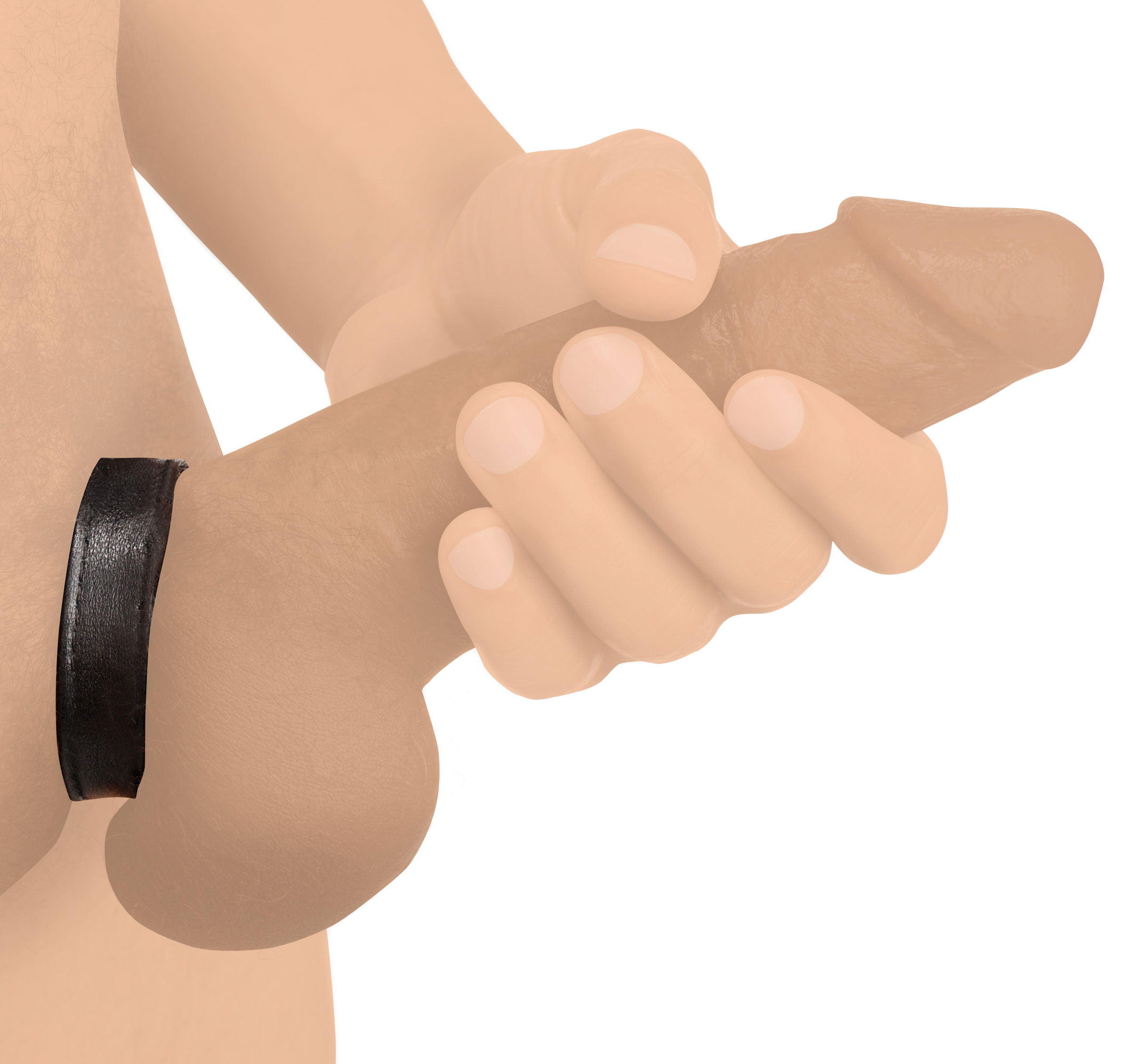 uFfb9CUxkxSaFKXQmKmJndQbGJAFjLQg Leather and Velcro Cock Ring - Black - Image 1