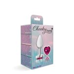 Bright Pink Heart Gem Silver Metal Plug - Sm - Image 9