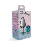 Teal Round Gem Gunmetal Metal Plug - Lg - Image 9