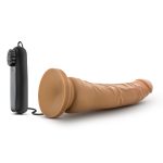 Dr. Skin - 8.5 Inch Vibrating Realistic Cock With Suction Cup - Mocha - Image 3
