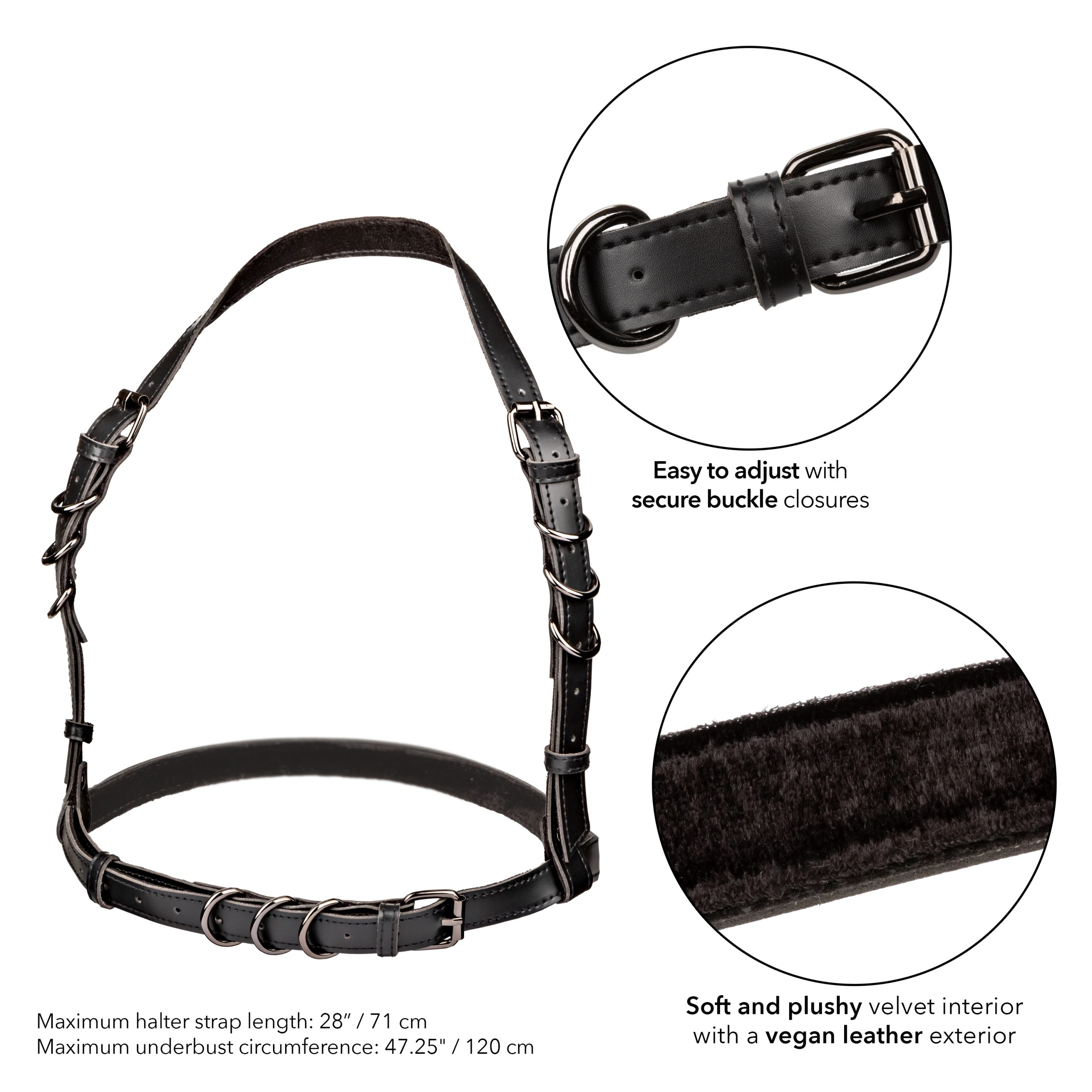 uZAFdfOLXCMeviXJx26B8xJANA5hj3YP Euphoria Collection Plus Size Halter Buckle Harness - Black - Image 1