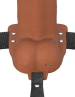Fantasy X-Tensions Elite 8" Vibrating Hollow Silicone Strap-on - Brown - Image 3
