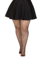 Colby Rhinestone Fishnet Tights - 1x/2x - Black - Image 4
