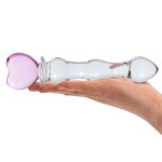 8 Inch Sweetheart Glass Dildo - Pink/clear - Image 3