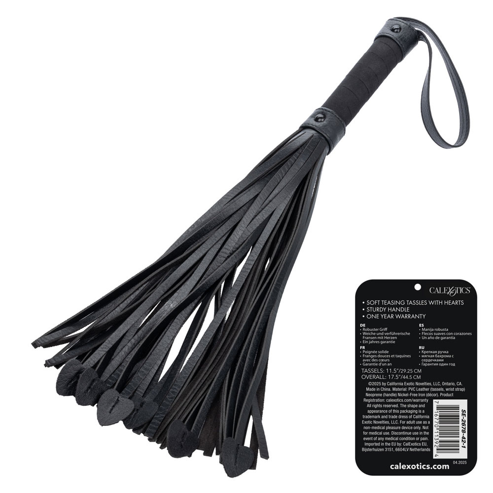 vQXWaIZp Nocturnal Collection Heart Throb Flogger - Black - Image 1