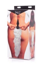 White Fox Tail Vibrating Anal Plug - Image 2
