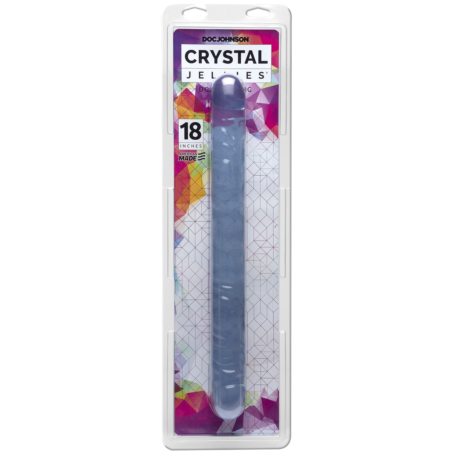 w7IrSwTX8OnJyFCdu1gUrMu01Au4AHbj Crystal Jellies 18 Inch Double Dong - Clear - Image 1