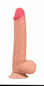 Get Lucky Real Skin 8" Dual Layer Dildo Beige - Image 2