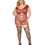 Garter Slip Dmnd - One Size Queen - Red