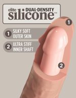 King Cock Elite 6 Inch Vibrating Silicone Dual Silicone Dual Density Cock - Light - Image 4