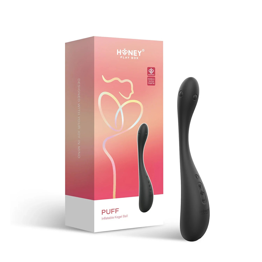 wdT6hAsa Puff - App Control Inflatable Kegel Ball - Black - Image 1