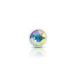Clear Iridescent Round Gem Silver Metal Plug - Sm - Image 3