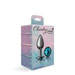Teal Round Gem Gunmetal Metal Plug - Sm - Image 9