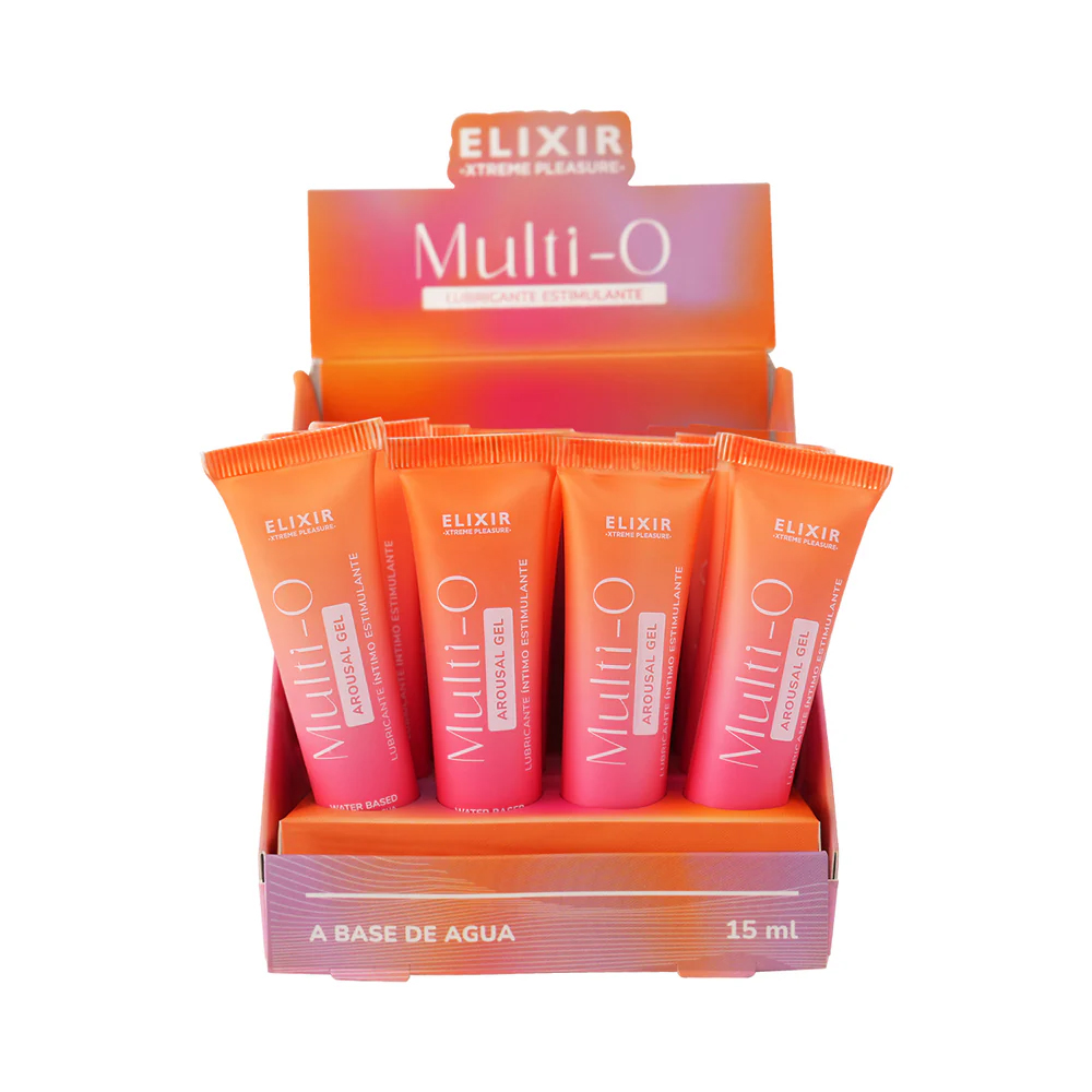 xK8G3ee2 Elixir Multi O Arousal Lubricant 15ml 0,5fl Oz - 12pc Display - Image 1