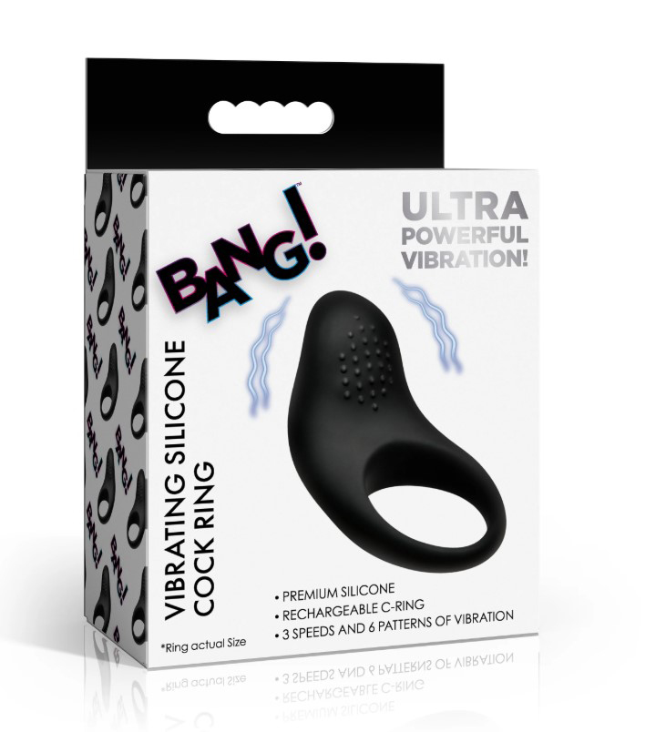 xe1cYdnk Vibrating Silicone Cock Ring - Black - Image 1