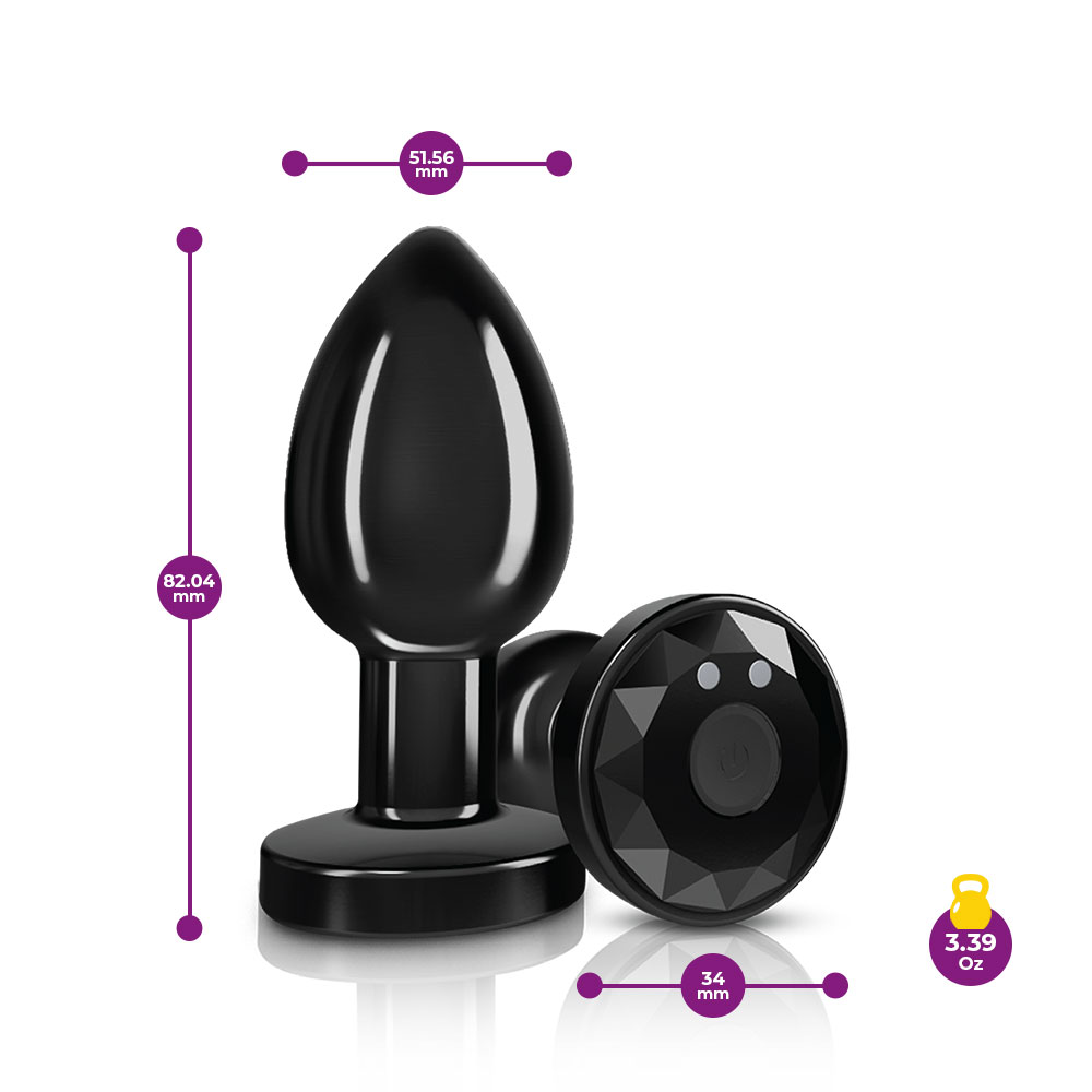 xooFgXtAfBbPFDSSDvjXujMlwurat8LP Vibrating Gunmetal Metal Remote Plug - Medium - Image 1