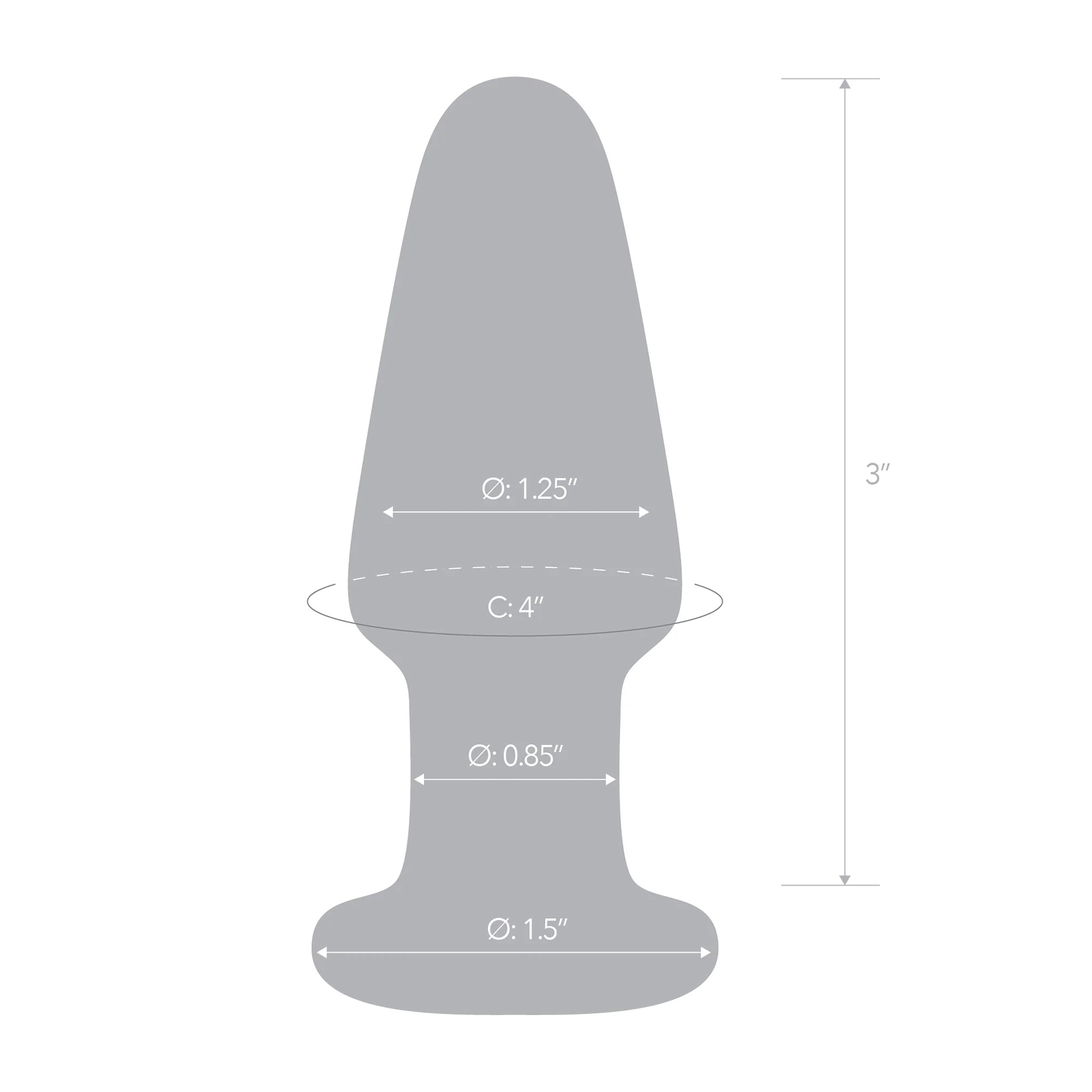 xqWOJTj0aRES8om7Y8bINq4fMbzpQM54 3.5 Inch Glass Butt Plug - Image 1