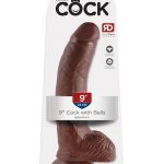 King Cock 9-Inch Cock With Balls - Brown
