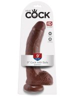King Cock 9-Inch Cock With Balls - Brown - Image 4