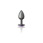Purple Round Gem Gunmetal Metal Plug - Sm - Image 2