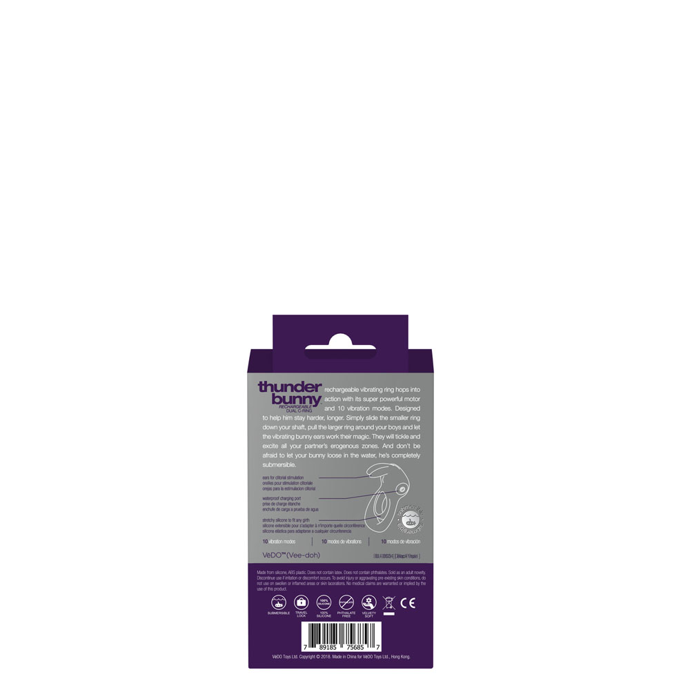 y0wBSMSDixfbRGDyJ1VxrjfRC0MoXlTr Thunder Bunny Rechargeable Dual Ring - Perfectly Purple - Image 1