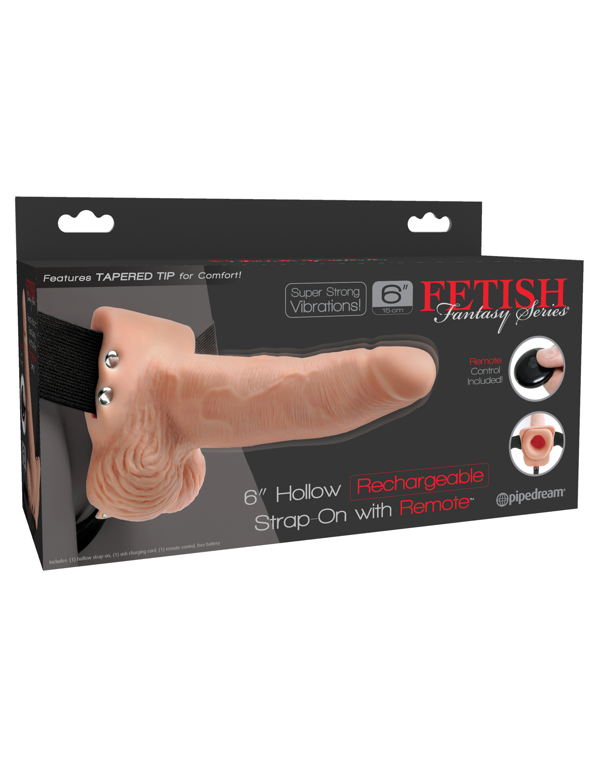y5cEEqDX30vSGquM9Y5JNJRm7NnvAhEV Fetish Fantasy Series 6 Inch Hollow Rechargeable Strap-on With Remote - Flesh - Image 1