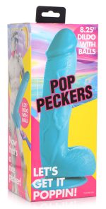 Pop Pecker 8.25 Inch Dildo With Balls - Blue - Image 6