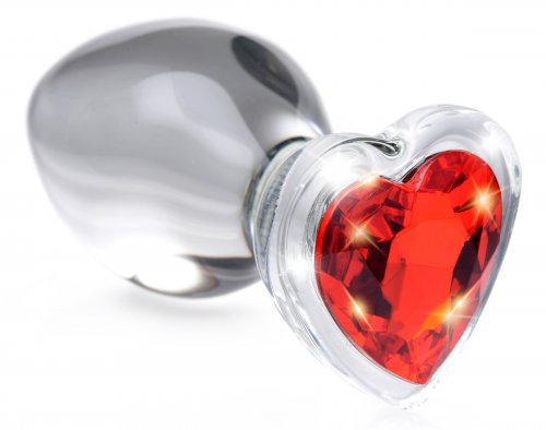 yI8uEmTGnPSdLOGyIRGIDTRMIBkGfwRi Red Heart Gem Glass Anal Plug - Medium - Image 1