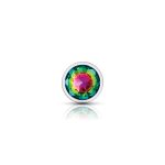 Rainbow Round Gem Silver Metal Plug - Md - Image 3