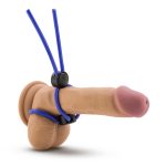 Stay Hard - Silicone Double Loop Cock Ring - Blue - Image 3
