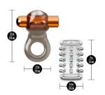 Stay Hard Vibrating Cock Ring Set With Sleeve Textured Sheath - Image 2
