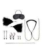 12 Pc Interchangeable Collar and Nipple Clips Set - Black - Image 4