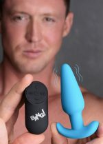 21x Silicone Butt Plug With Remote - Blue - Image 3