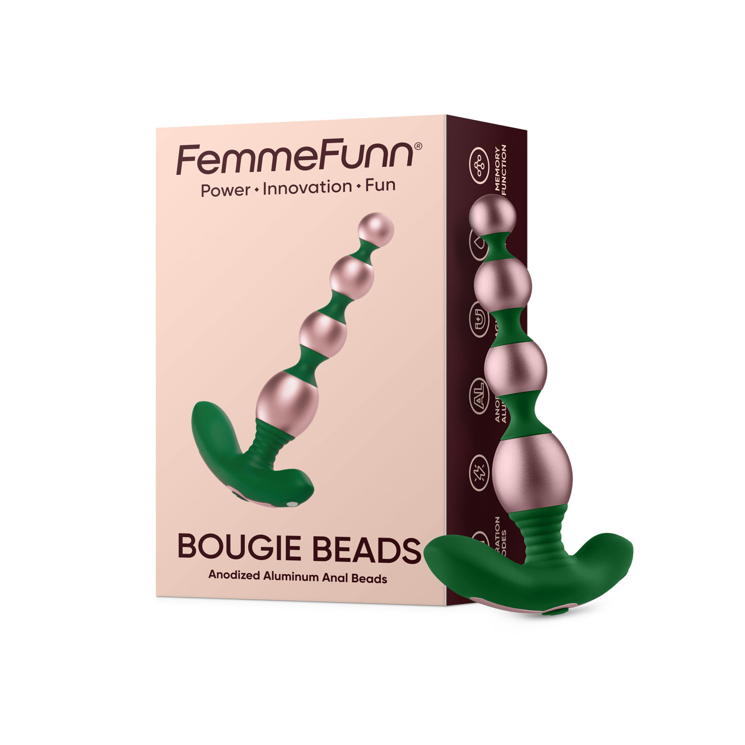 zQ77Dlm1 Bougie Beads Anodized Aluminum Anal Beads - Rose Gold - Image 1