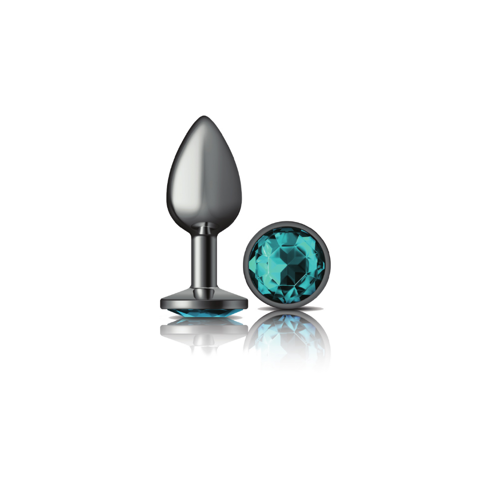zYB3fYauy1jghAYk4lbcLW9p24f79Yal Teal Round Gem Gunmetal Metal Plug - Sm - Image 1