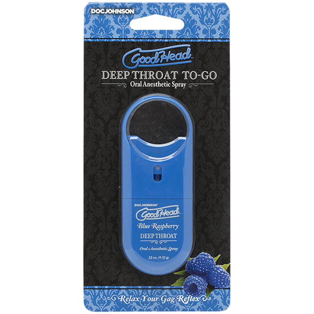 zZgXXOpdS9wP7vwoZtUIXAPXawtC36tP Goodhead - Deep Throat Spray to-Go - Blue Raspberry - .33 Oz. - Image 1