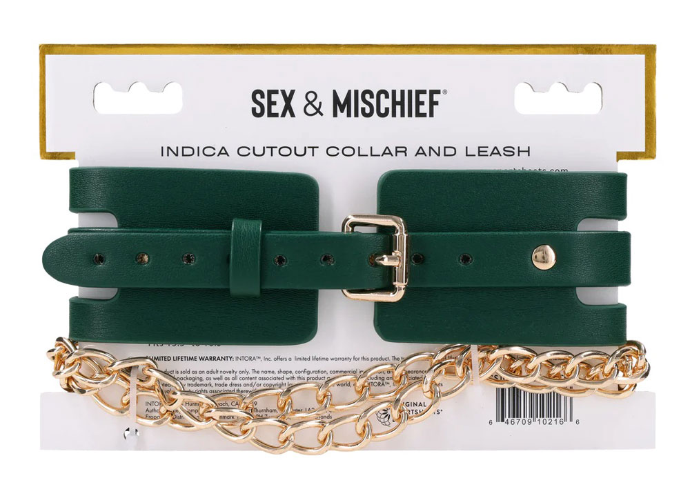 zbZVh5IY Indica Cutout Collar and Leash - Green - Image 1