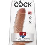 King Cock 8 Inch Cock With Balls - Tan