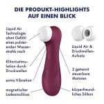 Satisfyer Pro 2 Generation 3 Connect App Liquid Air Technology - Wine Red - Image 3