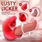 Lusty Licker Kissing and Licking Tongue Vibrator - Red - Image 3