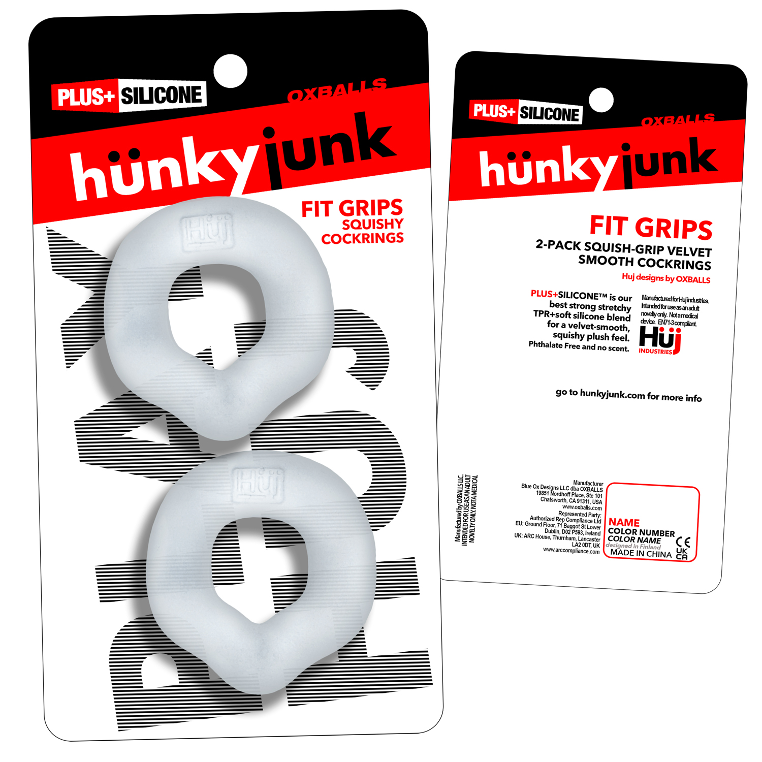 0KSKxzzf Fit Grips 2-Pack Ergo-Fit Cockrings Clear Clear - Image 1