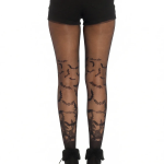 Bat Wing Sheer Tights Black Os