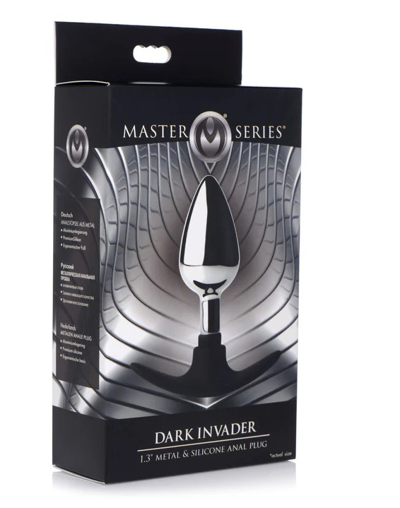 auKRu9CA Dark Invader Metal and Silicone Anal Plug - Medium - - Image 1