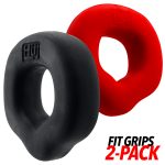 Fit Grips 2-Pack Ergo-Fit Cockrings Black Red - Image 2