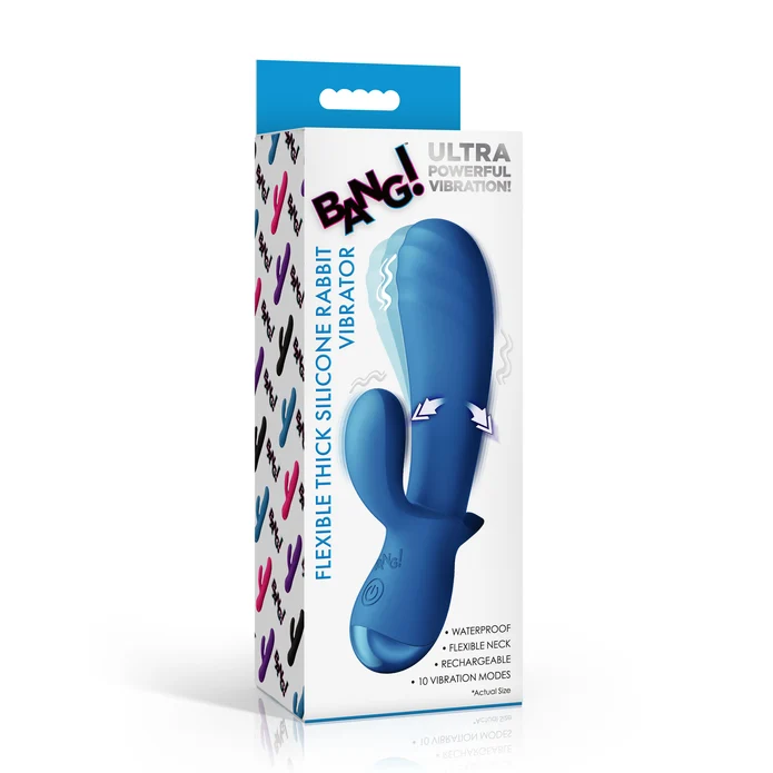 0UPqr4a7 Bg Thick Silicone Rabbit Vibrator Blue - Image 1