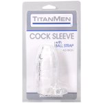 Titanmen - Cock Sleeve With Ball Strap - 4.5 Inch Clear