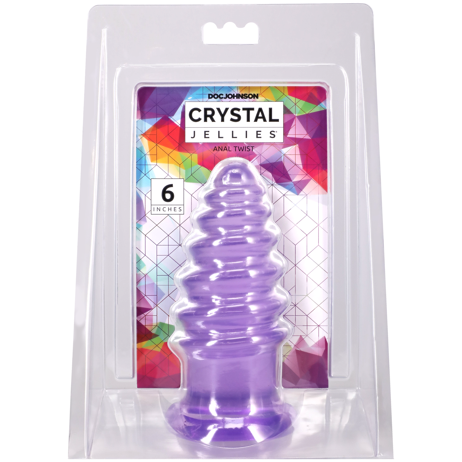 BIJ7jzKH Crystal Jellies - Anal Twist - 6 Inch Purple - Image 1
