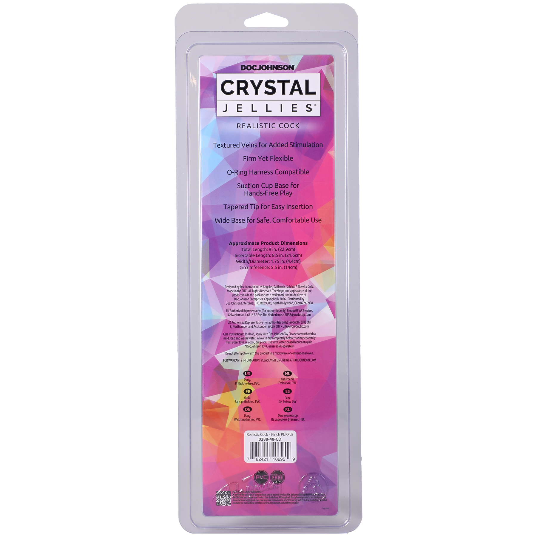 F1ZgKoxg Crystal Jellies - Realistic Cock - 9 Inch Purple - Image 1
